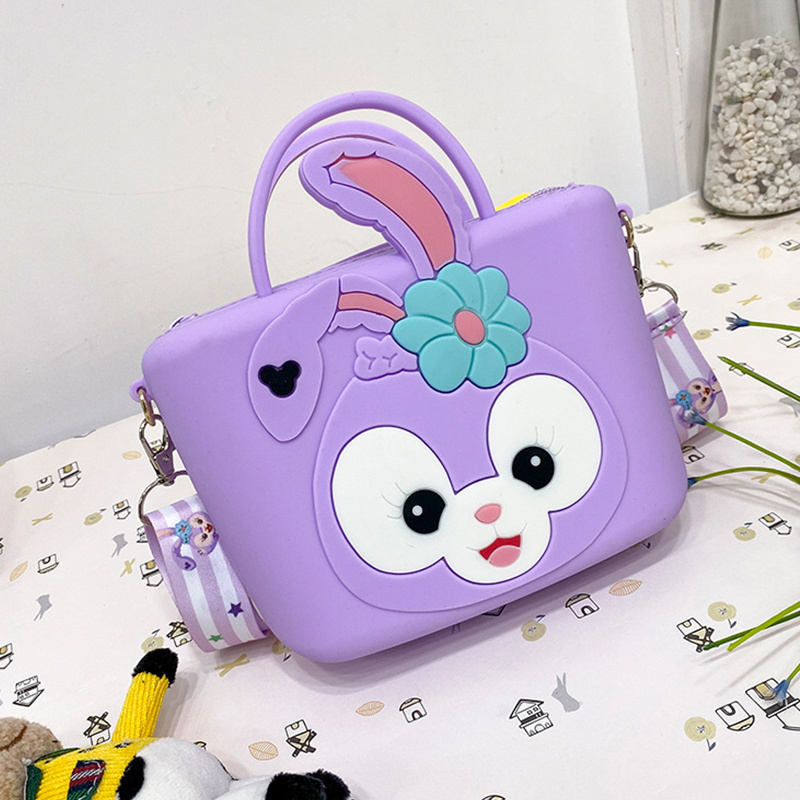 High Quality Cute Cartoon Kids Bags Print Silica Gel Lovely Shoulder Bags Custom girls accessories mini handbags