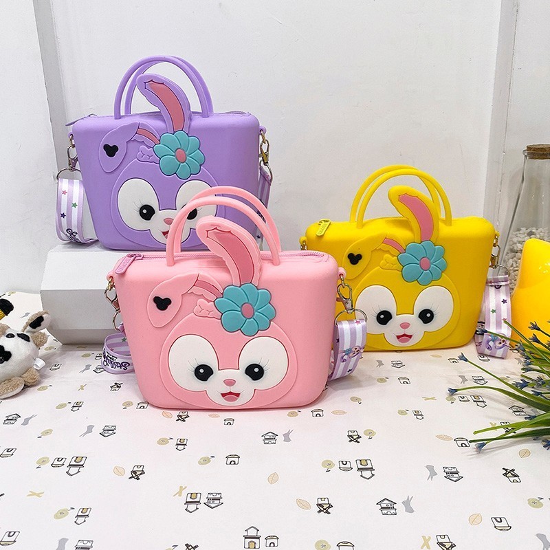 High Quality Cute Cartoon Kids Bags Print Silica Gel Lovely Shoulder Bags Custom girls accessories mini handbags