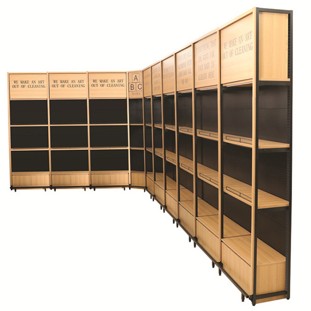 High end modern  wooden supermarket shelf big supermarket shelf with cabinet