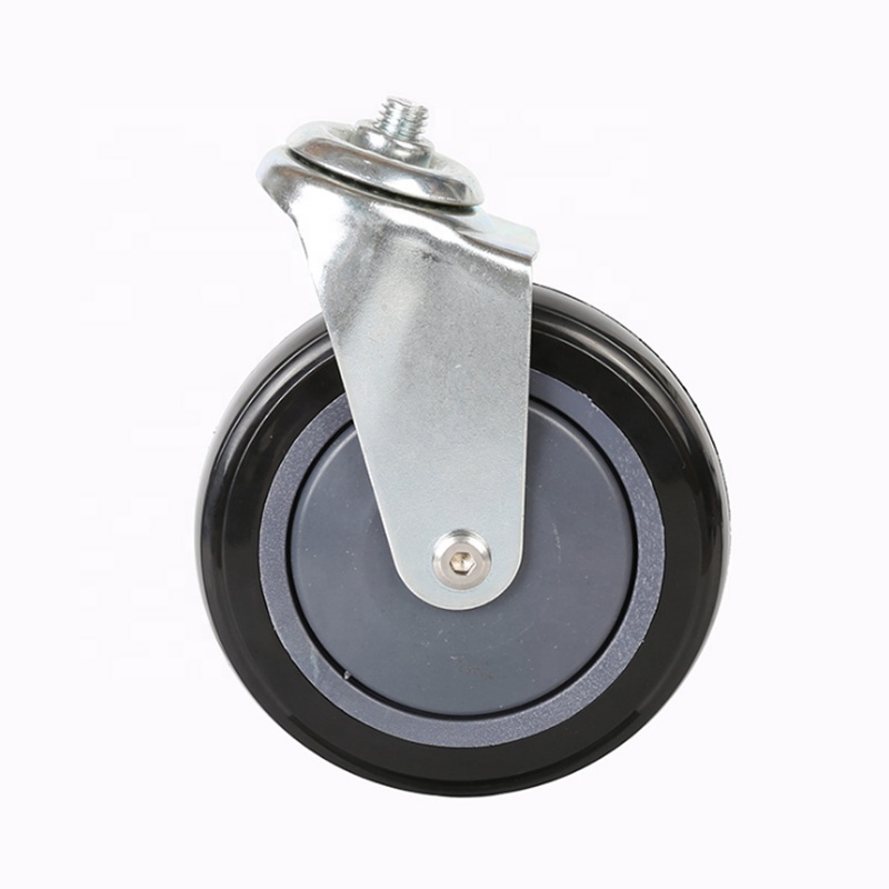 heavy duty caster wheels swivel black polyurethane PU 4