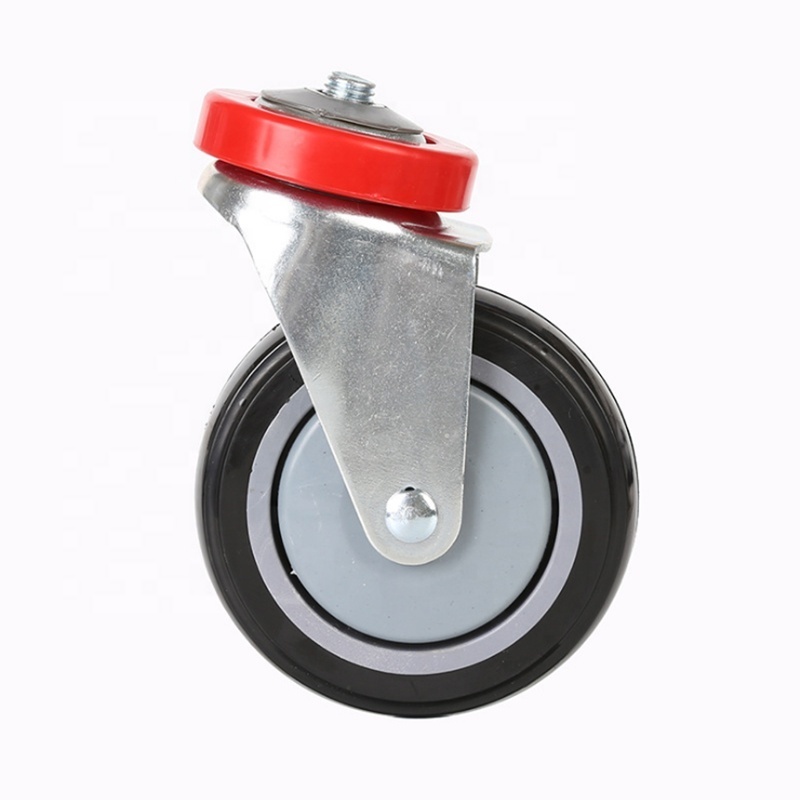 heavy duty caster wheels swivel black polyurethane PU 4