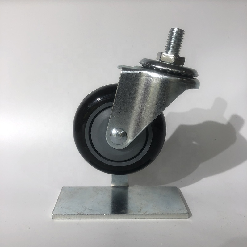 heavy duty caster wheels swivel black polyurethane PU 4