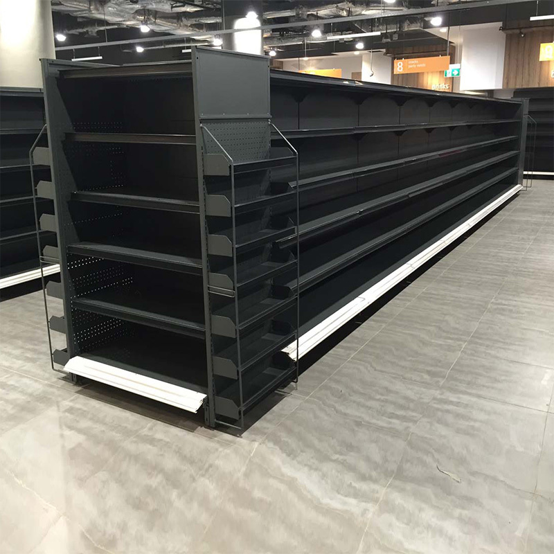 Hotter shelving New design double side gondola shelf metal supermarket shelf