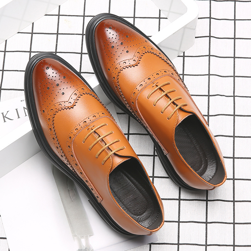 Fashion Men's Cow Leather Business Shoes Male Breathable Dress Shoes