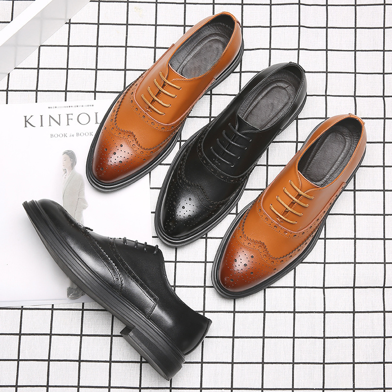 Fashion Men's Cow Leather Business Shoes Male Breathable Dress Shoes