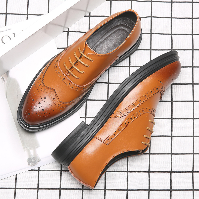 Fashion Men's Cow Leather Business Shoes Male Breathable Dress Shoes