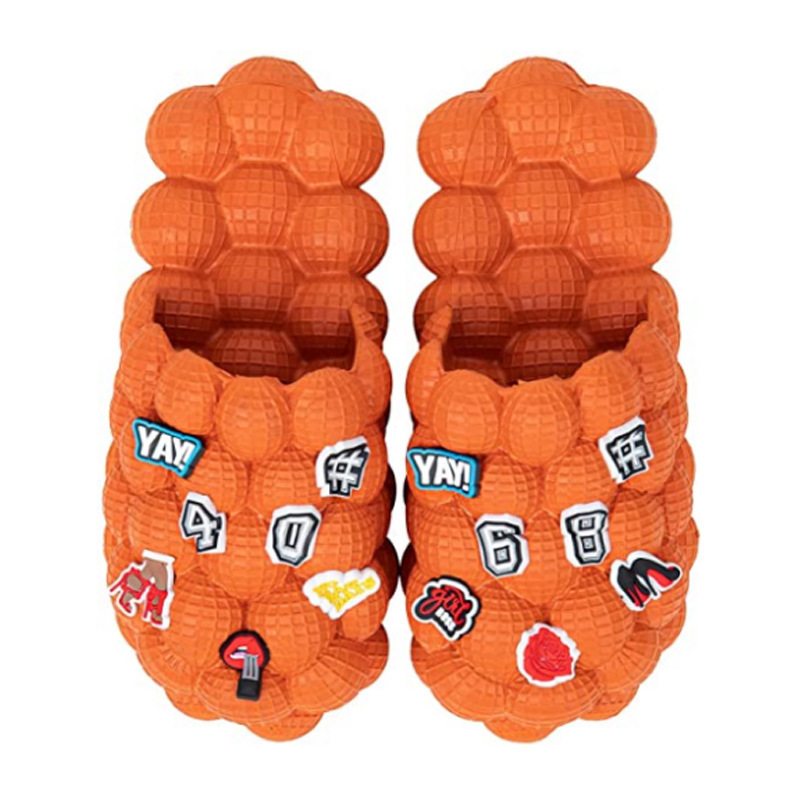 Sports league trendy peanut shell lychee slippers unisex EVA Toe slipper grape granule sandals and slides with DIY drop plastic