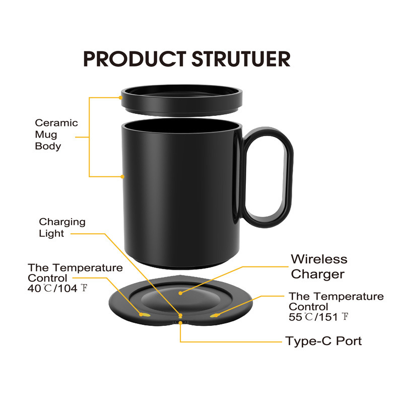 Electric Drink Cup Warmer Pad Mug Coffe Cup Warmer With Adjust Temperature Smart Mug Warmer Wireless Heated Coffee Cup