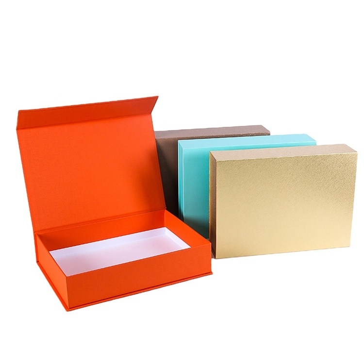 custom logo rose gold present gift boxs with lids medium size orange luxury supplies hard box packaging