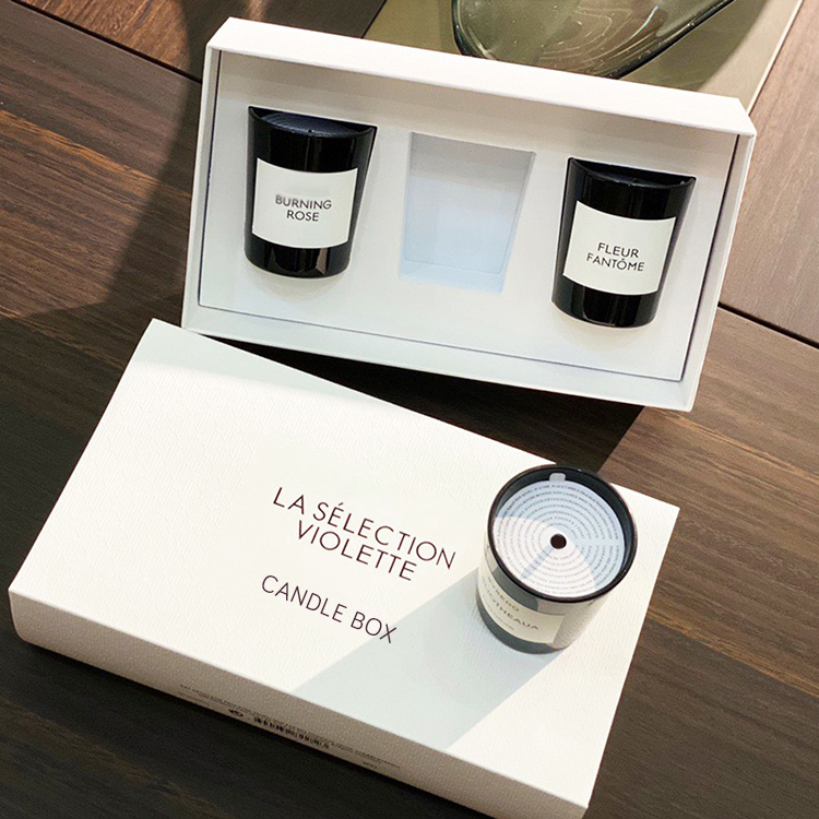 luxury custom small candle boxes packaging candle jar with lid and gift box set with insert