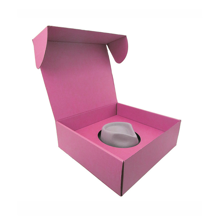 custom logo pink paper cardboard collapsible shipping boxes storage cowboy hat packaging box for hat