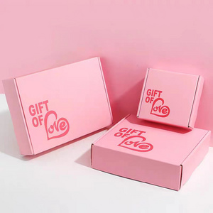 Mailer Paper box Free Sample Custom Logo Color Cosmetic Packaging Corrugated Cardboard Skincare Pink Shipping Box