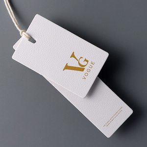 custom logo white clothing price tag with string luxury brand paper hang tags for clothing