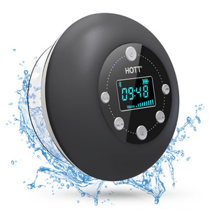 Shower Speaker Portable Waterproof Wireless BT Speaker, Mini Music Audio Player with Suction FM Microphone Hands-Free Calling