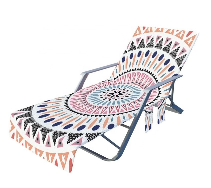 Spring Summer Quick Dry Personalized Microfiber Mandala Print Beach Towel Chair Cover