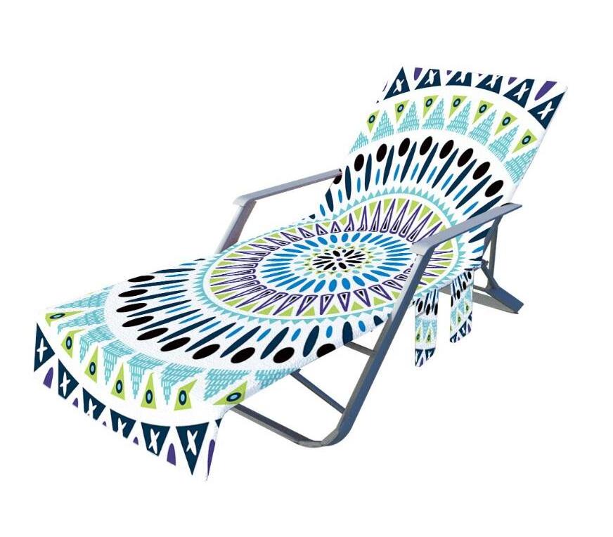 Spring Summer Quick Dry Personalized Microfiber Mandala Print Beach Towel Chair Cover