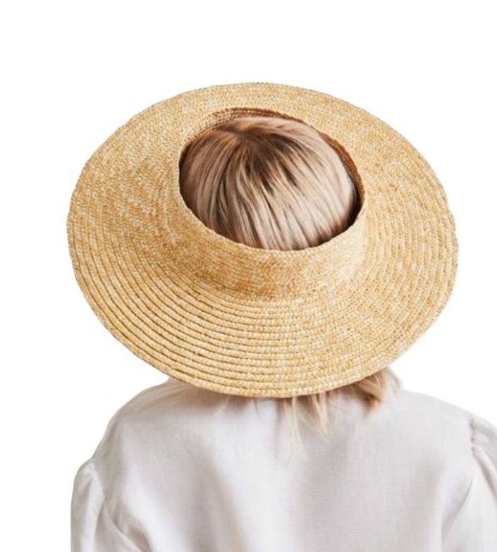 Hawaii Open Top No Top Crownless Natural Wheat Straw Adjustable Straw Sun Hat Sombreros Hat