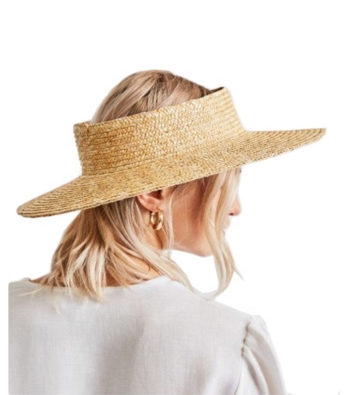 Hawaii Open Top No Top Crownless Natural Wheat Straw Adjustable Straw Sun Hat Sombreros Hat