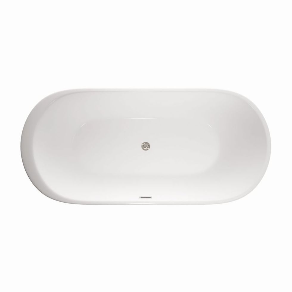 Modern 67 Inch Fiberglass Double Ended Acrylic Durable Flatbottom Freestanding Bath Tub Bathtub