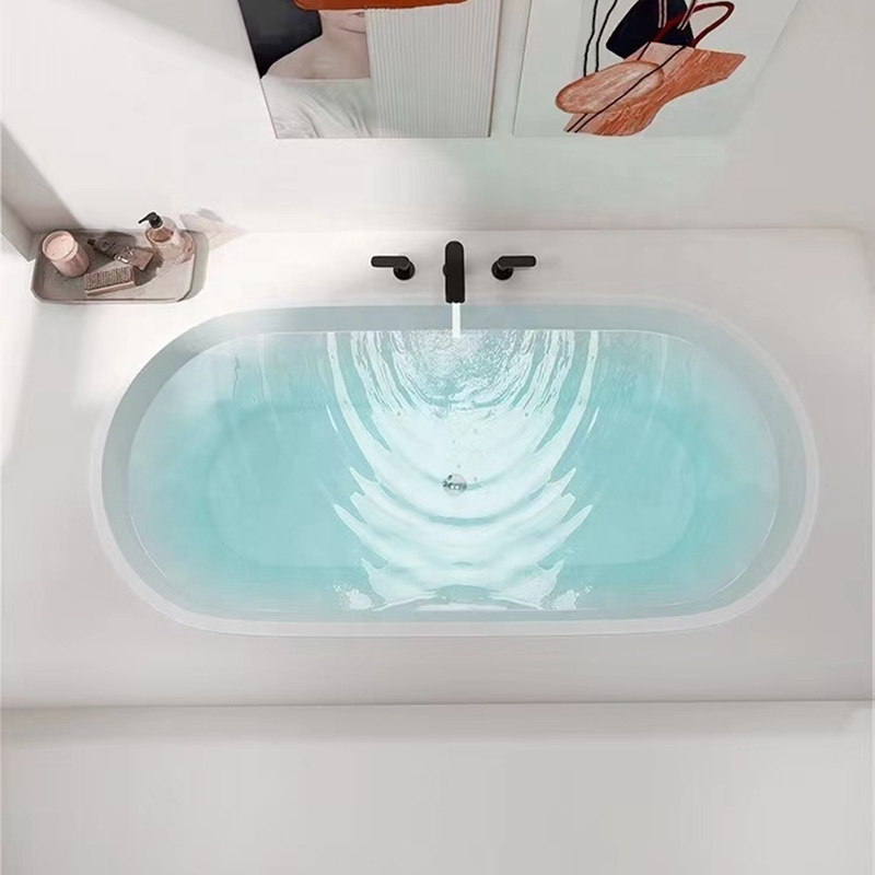 bath tab Freestanding Bathtub Acrylic Bathtub  Soaking Tub Indoor Bathroom Large Oval Bath 7 Layers Carton