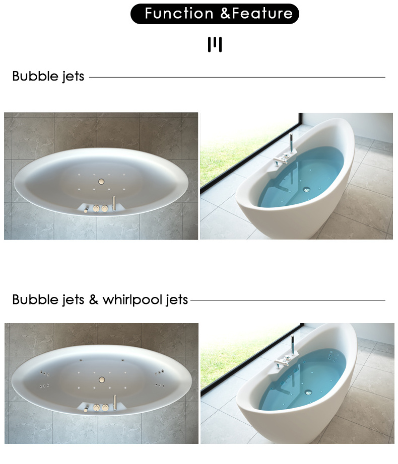 freestanding acrylic bathtub, bathroom hotel indoor free standing bath tub, adult whirlpool soaking massage stand alone bathtub