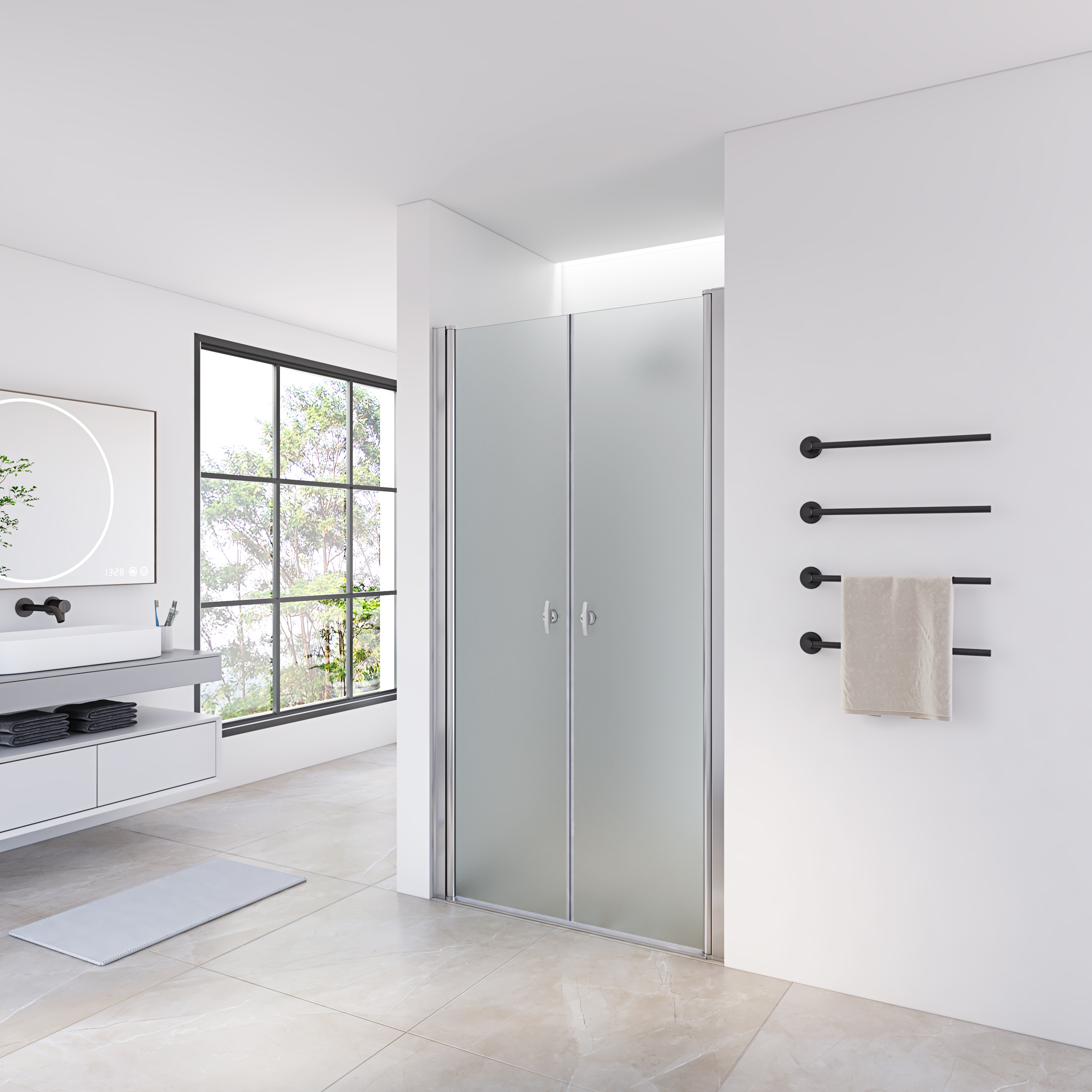 shower door, bathroom shower door, frosted glass bathroom door