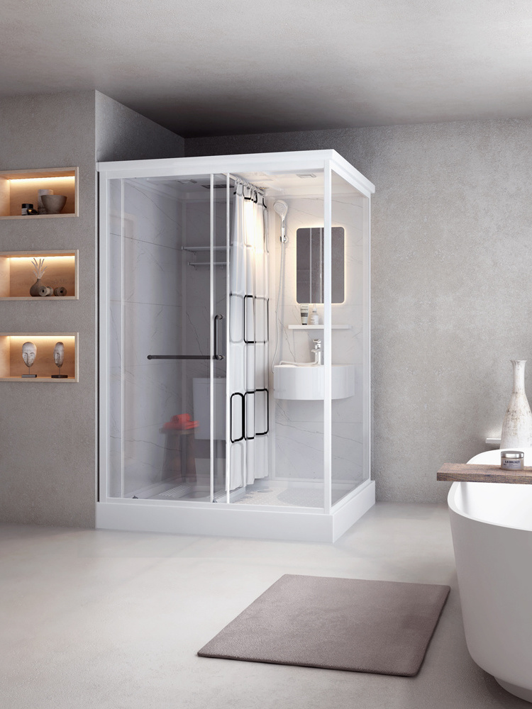 Complete Shower Room Luxury Portable Bathroom Integrated Bathroom Pod Prefabricated Bathroom bluetooth All In One Shower Room