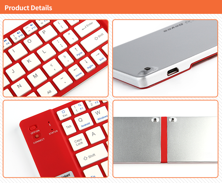 Hotus Small Size Foldable Business Office Bluetooth Keyboard for ipad Tablet Mobile Phone Laptop