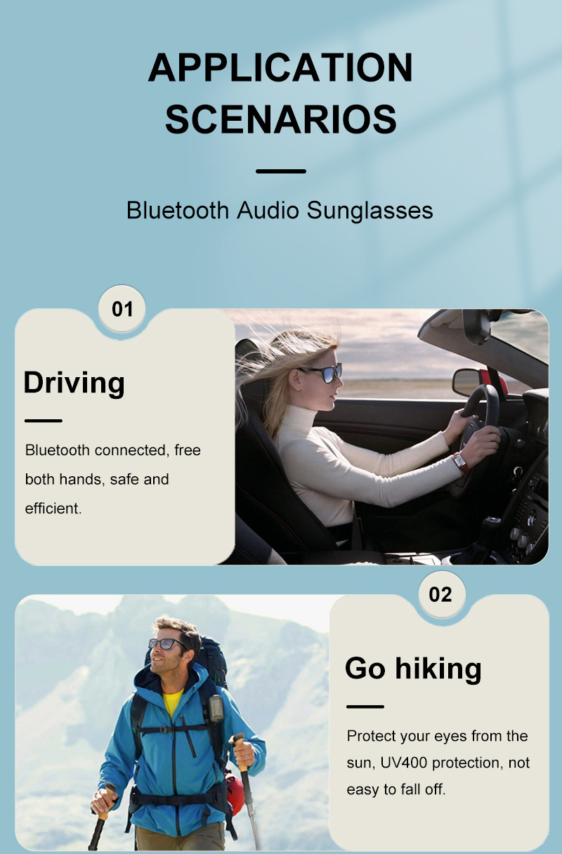 2024 New Design High Quality Bluetooth Audio Glasses Smart Wireless Bluetooth Sunglasses Sexy Bluetooth Video Sunglasses