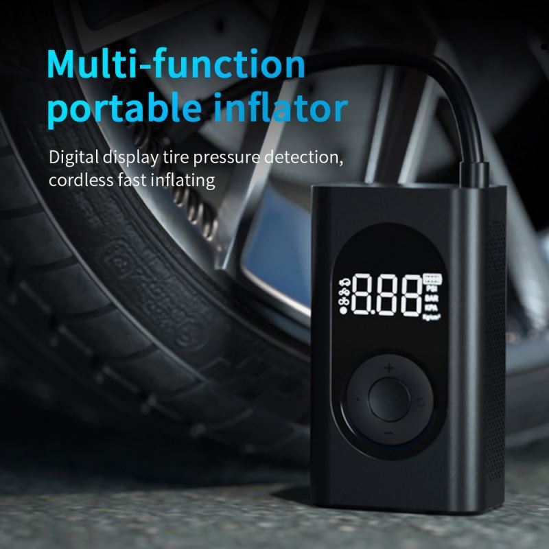 Built-in 4000Mah Battery Powered Cordless Portable Electric Air Pump Tire Inflator for Vehicle Motorcycle Bike Inflation