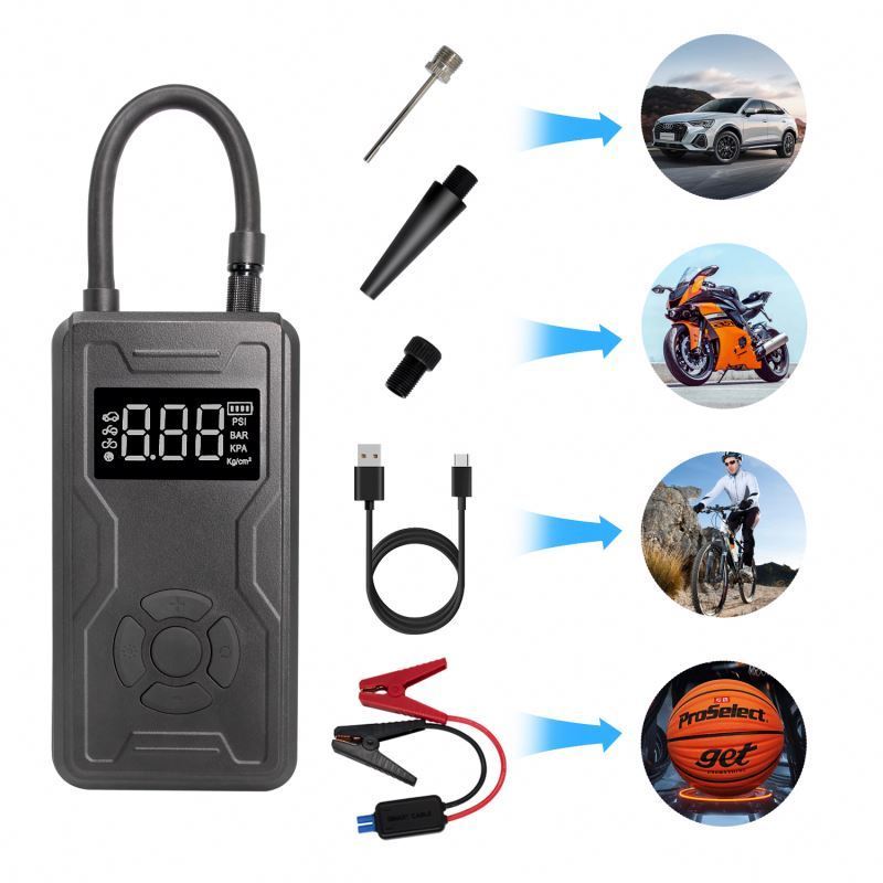 Hot-sale 150 PSI Pressure Detection Wireless Digital 12V DC 5V 2A Digital Automatic Mini Portable Nitrogen Tire Inflator for Car