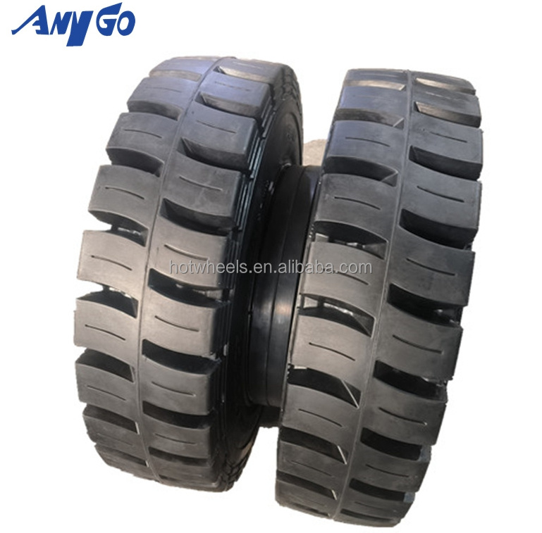 ANYGO brand 10.00-20 XZ06 Solid tire with rim  for Terex  MHL340 etc  Material Handler Equipment, Heavy Duty Forklift Tire