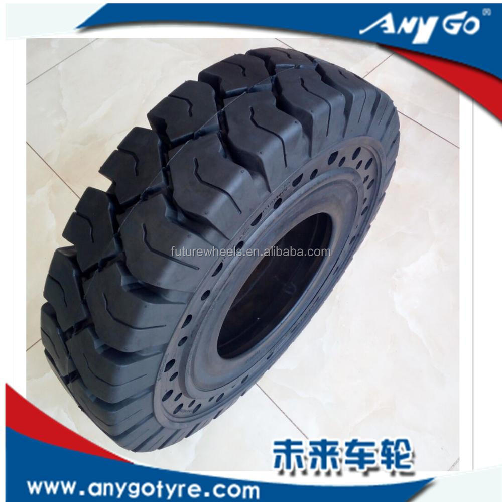 ANYGO brand 7.00-12 XZ18 pattern Click solid rubber tires with side hole for reach stackers