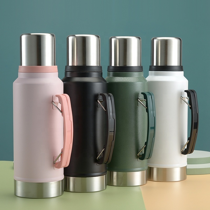 1000ml Custom Logo Thermos Vacuum Insulated Bpa-free Double Wall 18/8 Stainless Steel Flask With Handle