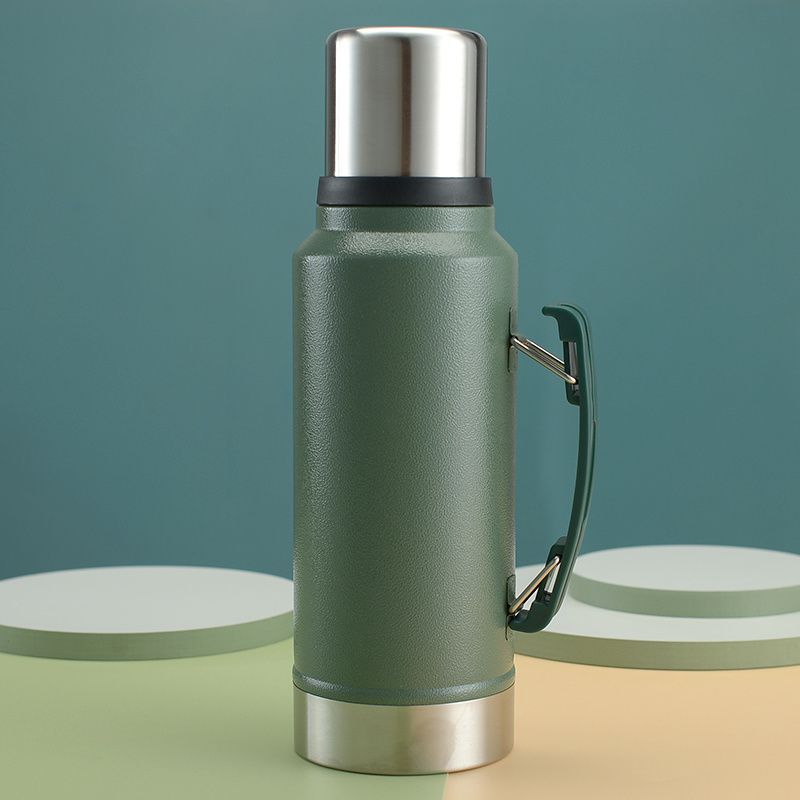 1000ml Custom Logo Thermos Vacuum Insulated Bpa-free Double Wall 18/8 Stainless Steel Flask With Handle