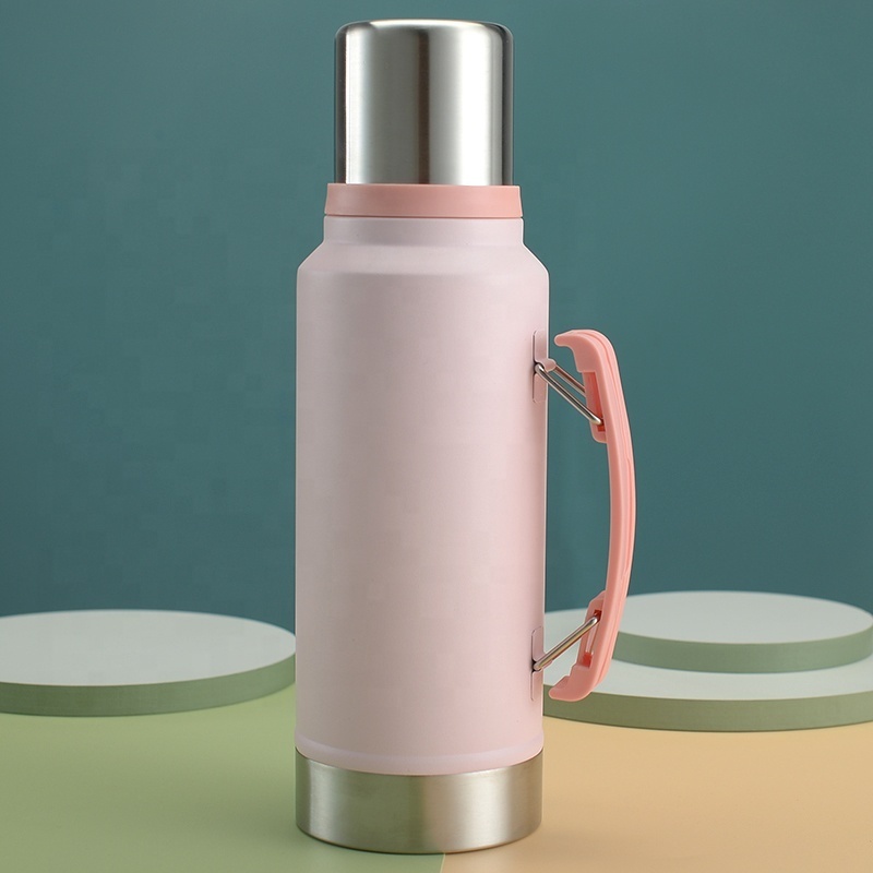 1000ml Custom Logo Thermos Vacuum Insulated Bpa-free Double Wall 18/8 Stainless Steel Flask With Handle