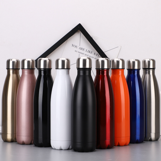 Vacuum Flask Thermo Insulated Double Wall Stainless Steel 500ml cola shape Water Bottle with Custom Logo