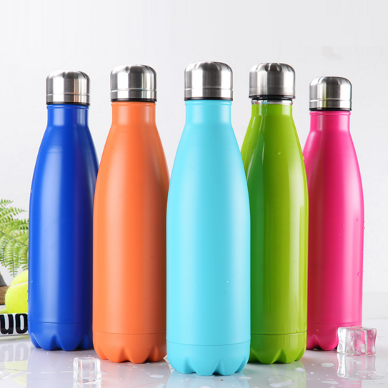 Vacuum Flask Thermo Insulated Double Wall Stainless Steel 500ml cola shape Water Bottle with Custom Logo