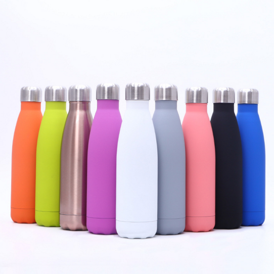 Vacuum Flask Thermo Insulated Double Wall Stainless Steel 500ml cola shape Water Bottle with Custom Logo