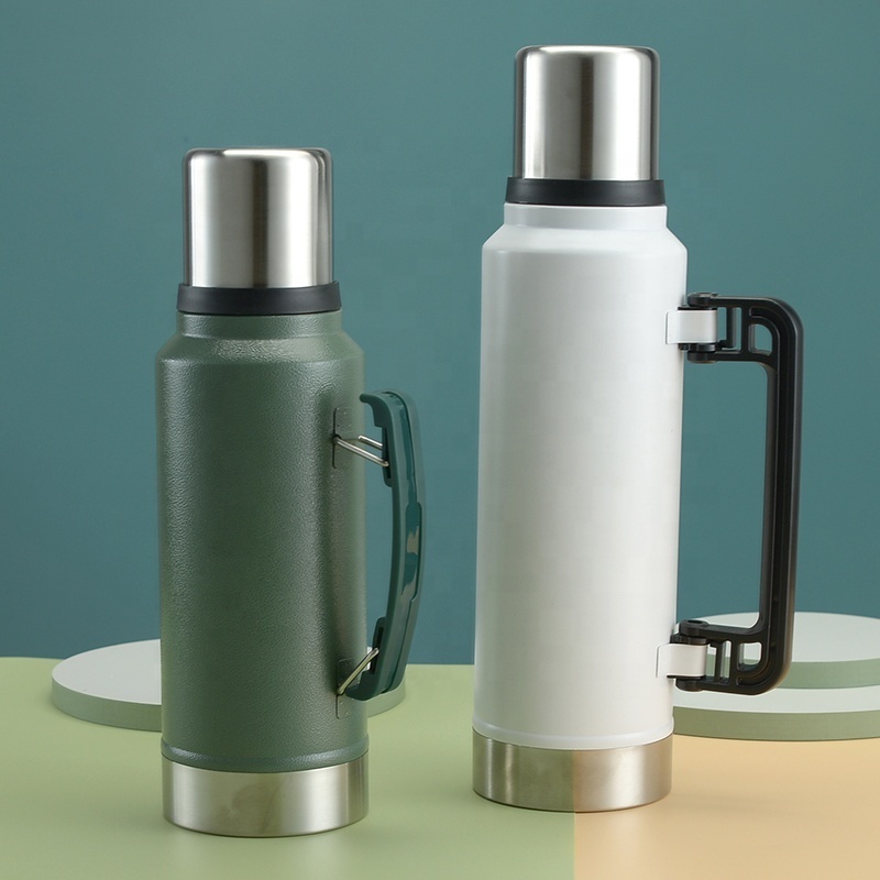 1000ml Custom Logo Thermos Vacuum Insulated Bpa-free Double Wall 18/8 Stainless Steel Flask With Handle