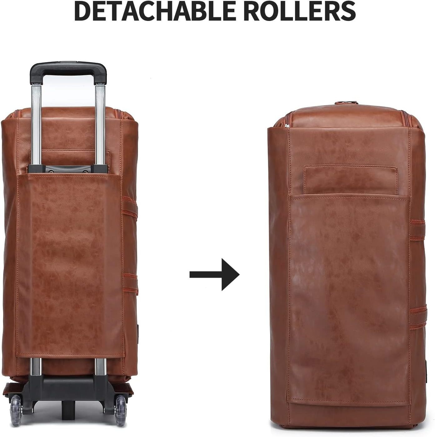 Roller Duffle Bag with Wheels Rolling Garment Bags for Travel 3 in 1 Carry On Weekender Bags for Men and Women