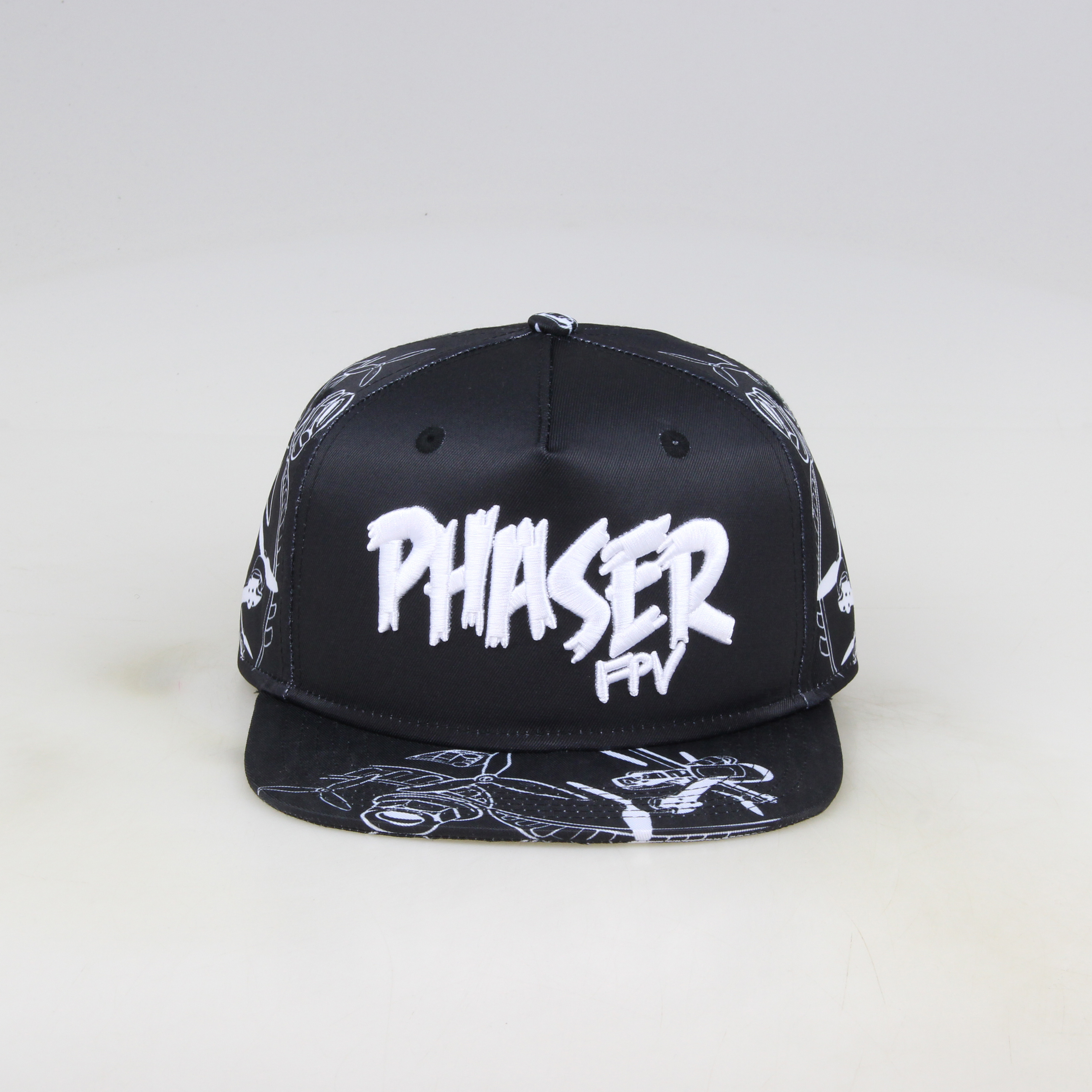 Wholesale fashion flat brim allover sublimation printed 5 panel custom snapback caps and hats