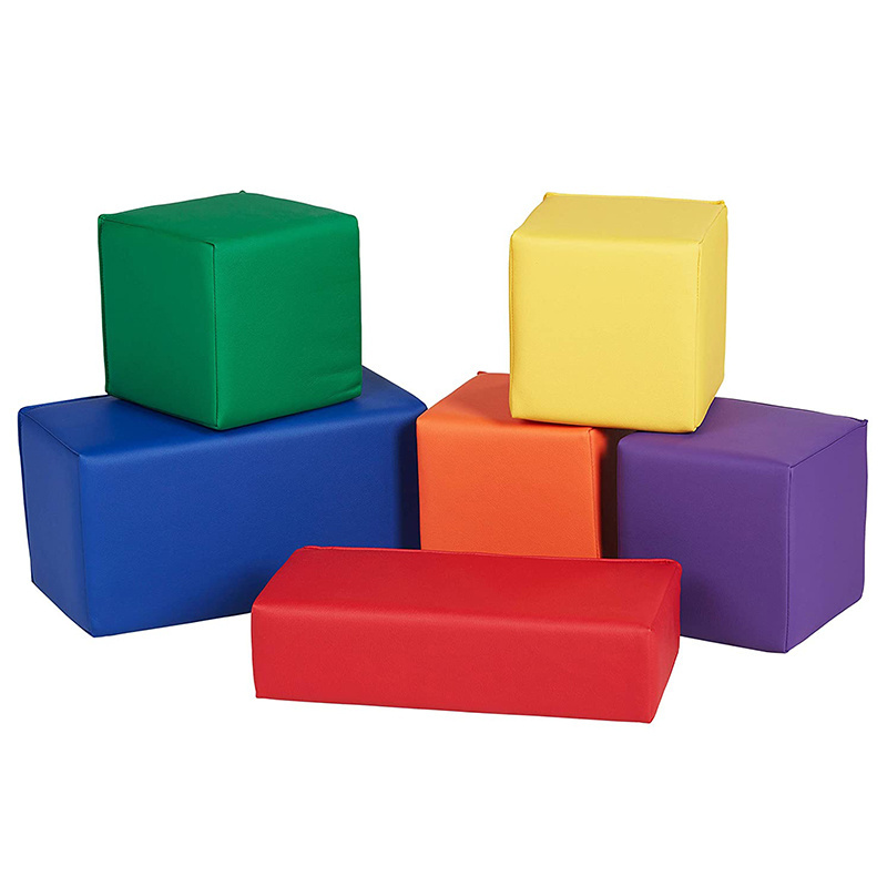 Big Foam Construction Building Blocks, Soft Play Set for Toddlers and Kids (6-Piece Set) - Assorted