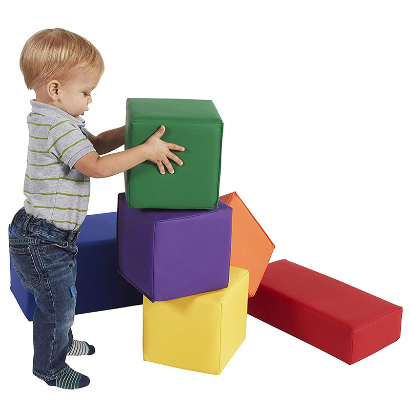 Big Foam Construction Building Blocks, Soft Play Set for Toddlers and Kids (6-Piece Set) - Assorted