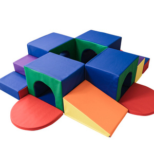 Hot Sale Four Tunnel Maze Climber Foam Baby Climbing Blocks Soft Play Mini Step and Slide for Kindergarten Home Preschool