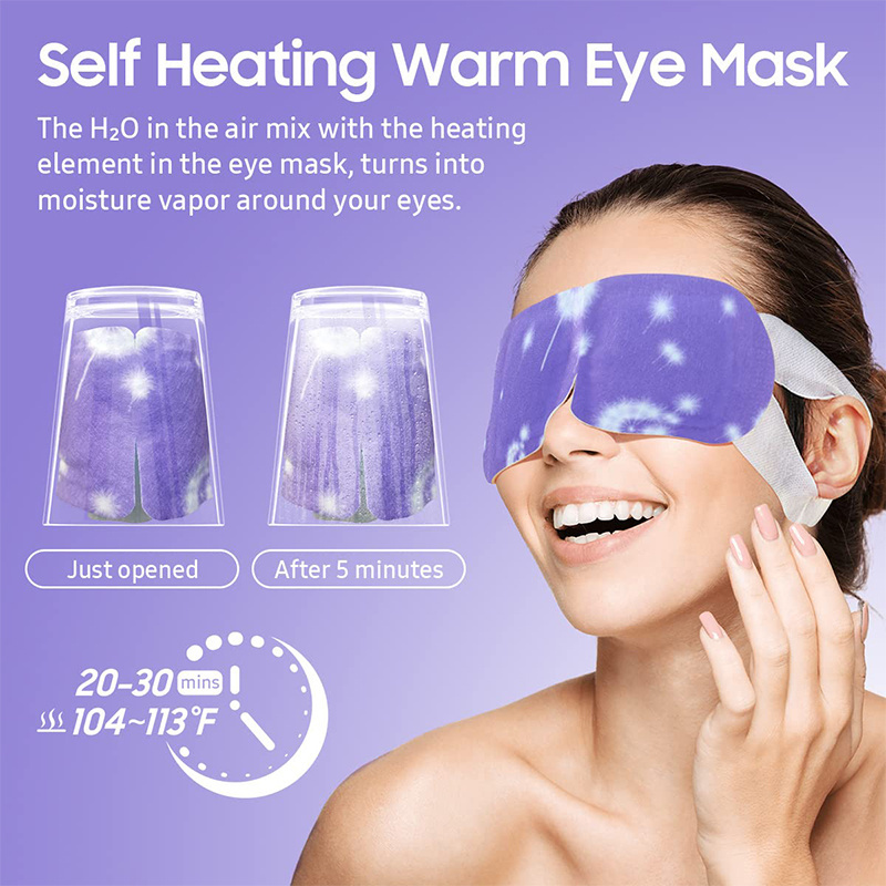 OEM Disposable Self Heating Steam Eye Mask Warmth Patch with Iron powder SPA Steam Eye Mask