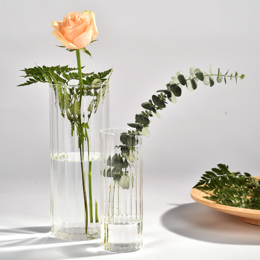 Ins style Centerpiece Glass Decorative Clear Glass Flower Vase For Home Wedding Centerpiece restaurant Indoor Desk Decoration