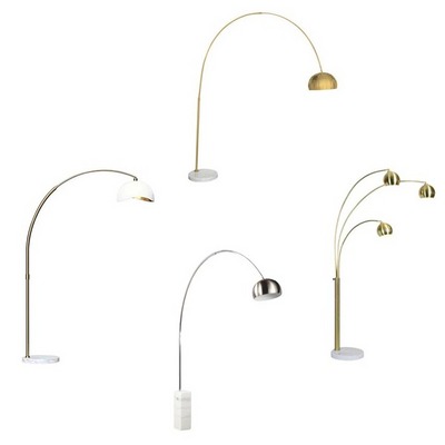 2023 Room Led Floor Lamp Modern Floor Lighting New Nordic Modern Arc Standing Gold Arc Floor Lamp With Marble Base