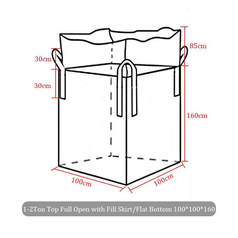 500kg 1000kg food grade Baffle storage pp jumbo bag for maiz grains / coal