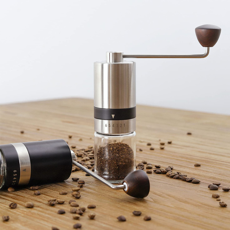 Glass Portable Manual Coffee Grinder Stainless Steel Crank Hand Crank Coffee Grinder